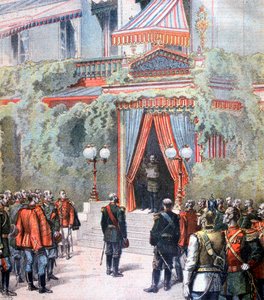 Kunngjøring om helsen til tsar Alexander av Russland, Livadia-palasset, St. Petersburg, Russland, 1894 av Henri Meyer