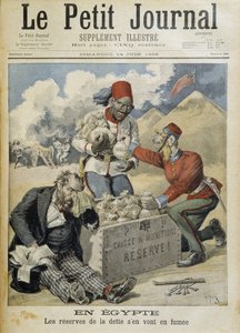 Egypt: gjeldsreserver går i røyk - i "" Le Petite Journal"" av 14.06.1896 av Henri Meyer