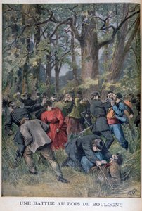 Kamp mellom gendarmer og sivile i Bois de Boulogne, Paris, 1895 av Henri Meyer