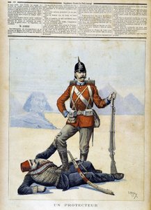Humoristisk tegning på engelsk imperialisme i Egypt - i "" Le Petite Journal"" av 11.02.1893