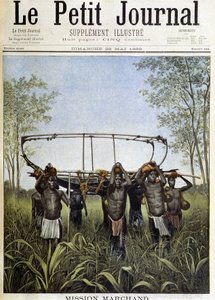 Mission Marchand: et stykke av dampbåten Faidharbe på savannen på sentralplatået, som går fra Kongo til Nilen (tegning av Henri Meyer fra et fotografi av kommandør Marchand) - i "" Le PetitJournal""" av 28/05/ 1899 av Henri Meyer