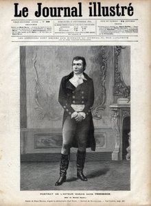Portrait of Leon Marais (1853-1891) in “Thermidor”” by Victorian Sardou in the role of Martial Hugon - Drawing by Henri Meyer, Engraving by Navellier in “The Illustrous Diary”” of 1891 av Henri Meyer