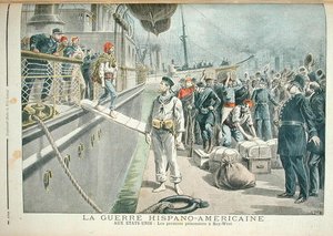 De første fangene i Key West under den spansk-amerikanske krigen, fra Le Petit Journal, 8. mai 1898 av Henri Meyer
