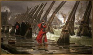 Richelieu på diket i La Rochelle, maleri av Henri Motte (1846-1922)