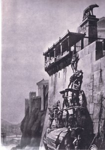 Gjessene som reddet Roma, fra MacMillan skoleplakater, ca. 1950-60-tallet (litho)