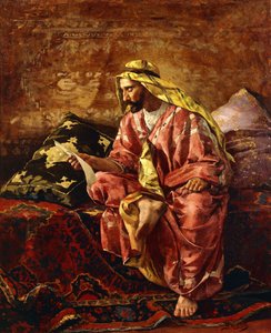 En araber som leser et brev av Henri Pierre Hippolyte Dubois