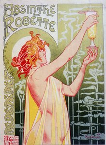 Reklameplakat for "Absinthe Robette" av Privat Livemont