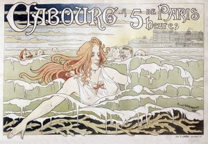 Cabourg på 5 timer fra Paris - Reklameplakat av Privat Livemont av Henri Henri Antoine Théodore Livemont