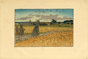 Landsbyen Perros-Guirec av Henri Rivière