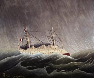 Båt i tempestaden. Kunstner: HENRI ROUSSEAU. Museum: NASJONALMUSEUM PARIS FRANKRIKE av Henri Rousseau