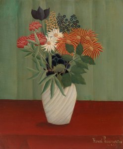 Bukett blomster med Kina Asters og Tokyos av Henri Rousseau