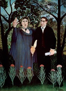 Poeten og hans muse. Portrett av Guillaume Apollinaire og Marie Laurencin, 1909 av Henri Rousseau
