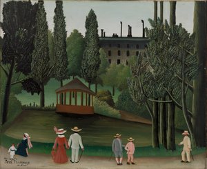 Utsikt over Montsouris-parken, kiosken av Henri Rousseau