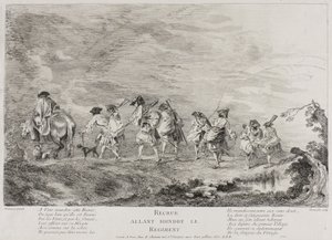 Rekrutter som skal slutte seg til regimentet, 1717?-26 av Henri Simon Thomassin
