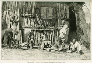 Abyssine smeder. Gravering av Thiriat, etter et fotografi, for å illustrere historien Voyage au Choa (Abyssinie meridionale) av Henri Thiriat