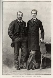 Portretter av oppdagelsesreisende Gabriel Bonvalot (1853-1933), forfatter av historien og prins Henri d