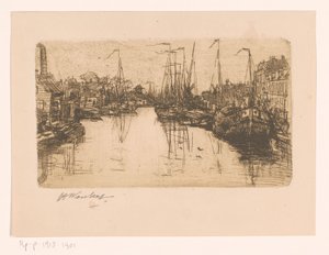 byens kanal av Henri Wouters (signed by artist)