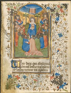 The Ascension: Leaf from a Book of Hours (4 av 6 utskårne blader) av Henri d