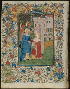 Besøket: Blad fra en timebok (5 av 6 utskårne blader) av Henri d