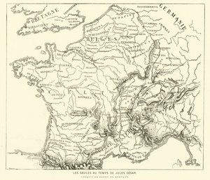 Gallernes land under Julius Caesars tid (gravering)