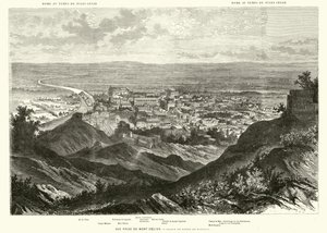 Roma sett fra Caelian Hill på Julius Caesars tid (gravering)