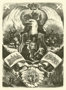 Soldater og uniformer fra den polske hæren under opprøret 1863-1864 mot russisk styre (gravering)