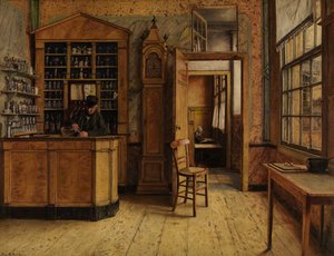 The Old Inn 'Het Loodshuis' i Antwerpen (olje på lerret)