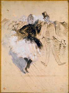 Goulue og Valentin le Desosse ved Moulin de la Galette av Henri de Toulouse Lautrec