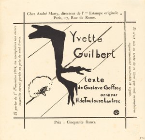 Werbung für das Album Yvette Guilbert von Henri de Toulouse-Lautrec