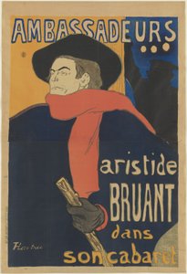 Ambassadører: Aristide Bruant, 1892 av Henri de Toulouse Lautrec