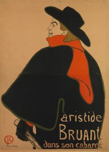 Aristide Bruant, på hans kabaret, 1893 av Henri de Toulouse Lautrec