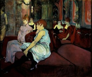 På salongen i rue des Moulins av Henri de Toulouse Lautrec