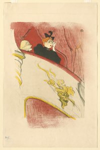 Balkon mit einer vergoldeten grotesken Maske