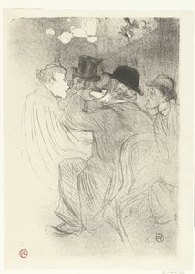 Besøkende i cafe Moulin Rouge Ved Moulin Rouge. En røff! En skikkelig røff! av Henri de Toulouse Lautrec