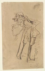 Karikatur av en soldat som holder en dekorasjon av Henri de Toulouse Lautrec