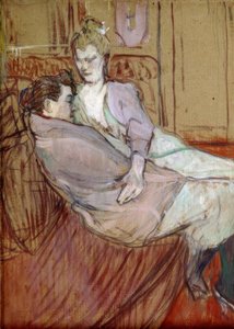 Studie für Die zwei Freundinnen von Henri de Toulouse Lautrec