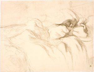 Liggende kvinne, vekkerklokke av Henri de Toulouse Lautrec