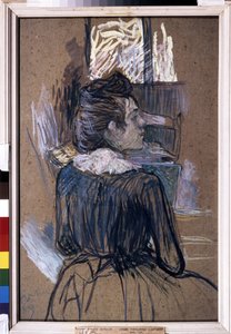 Kvinne ved vinduet. Tegning av Henri de Toulouse-Lautrec (Toulouse Lautrec av Henri de Toulouse Lautrec