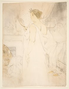 Femme ? glace, la glace ? main (Woman with Hand Mirror), fra serien Elles av Henri de Toulouse-Lautrec