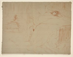 Femme sur le dos, lassitude (Woman Liggende på ryggen, Weariness), fra serien Elles av Henri de Toulouse-Lautrec