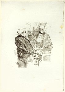 Georges Clemenceau og optomotisten, Mayer, fra Au Pied du Sinaï av Henri de Toulouse Lautrec
