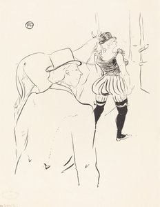 In the Wings of the Folies-Bergere: Mrs. Lona Barrison med sin leder og ektemann, 1895. av Henri de Toulouse Lautrec