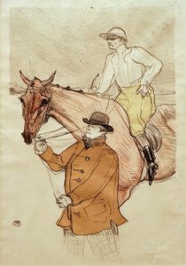 Der Jockey auf dem Weg zum Pfosten von Henri de Toulouse Lautrec