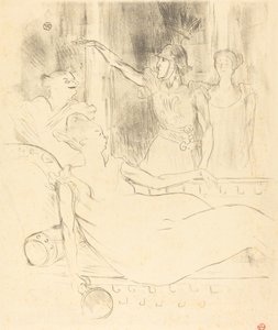 Mme Simon-Girard, Brasseur og Guy i "La belle Helene" av Henri de Toulouse Lautrec