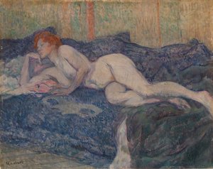 Naken ligger på en sofa av Henri de Toulouse-Lautrec