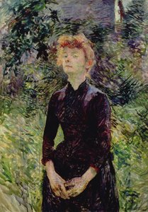 Portrett av en kvinne, muligens den franske komikeren Yvette Guilbert (ca. 1869-1944), 1888
