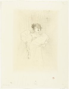 Portrett av skuespillerinnen Luce Myrès med vifte Luce Myres de ansikt av Henri de Toulouse Lautrec