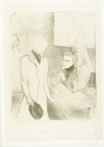 Portrett av skuespillerinne Marthe Brandès som skuespiller Charles le Bargy i toneelstuk Les Cabotins Brandès and the Bargy i Cabotins av Henri de Toulouse Lautrec
