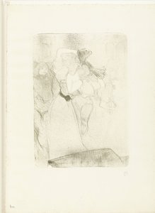Portrett av sangerinnen Marcelle Lender som danser boléroen i operaen Chilpéric Lender de dos dansant le boléro av Henri de Toulouse Lautrec