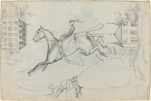 Ark med skisser, ca. 1881. av Henri de Toulouse Lautrec